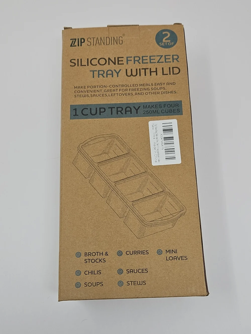Silicone Freezer Tray with Lid - Set Of 2 New Unopened Box